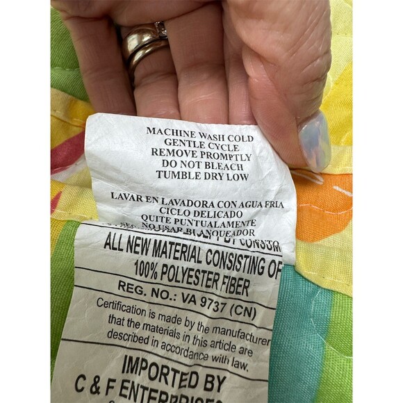 C & F Quilt Set Full/Queen Multicolor Coastal Flip Flop Beach W/Matching Shams - Picture 7 of 10